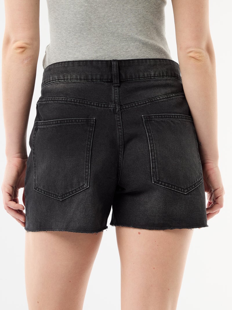 High waist jeansshort Zwart - Kiabi