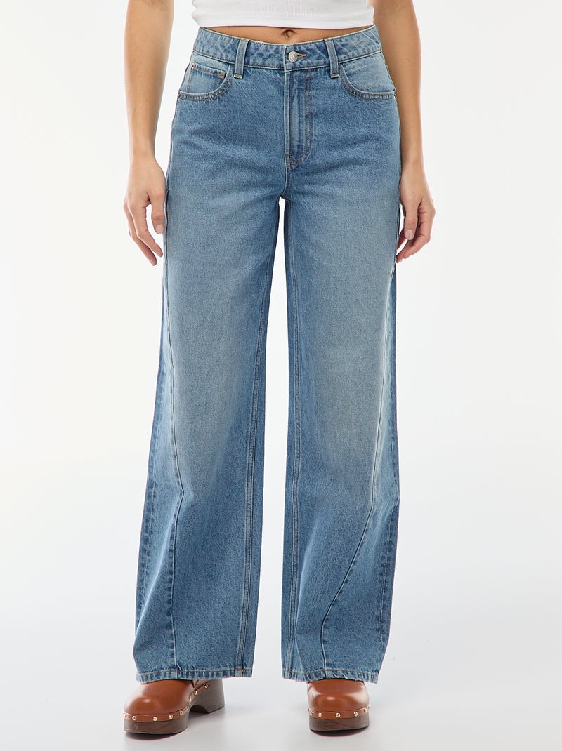 High waist wide leg jeans / wide leg Blauw - Kiabi
