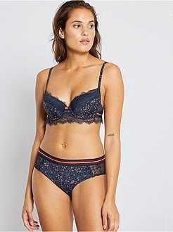 Hipster van microvezel en kant - Kiabi