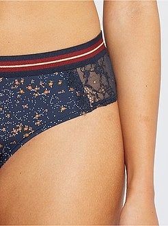 Hipster van microvezel en kant - Kiabi