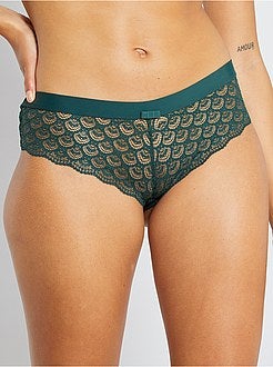 Hipster van microvezel en kant - Kiabi