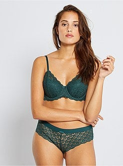 Hipster van microvezel en kant - Kiabi