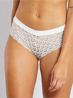 Hipster van microvezel en kant - Kiabi