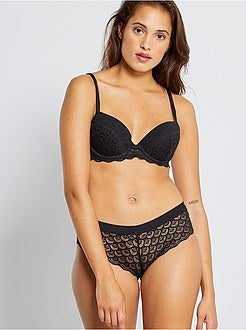 Hipster van microvezel en kant - Kiabi