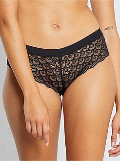 Hipster van microvezel en kant - Kiabi