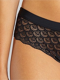 Hipster van microvezel en kant - Kiabi