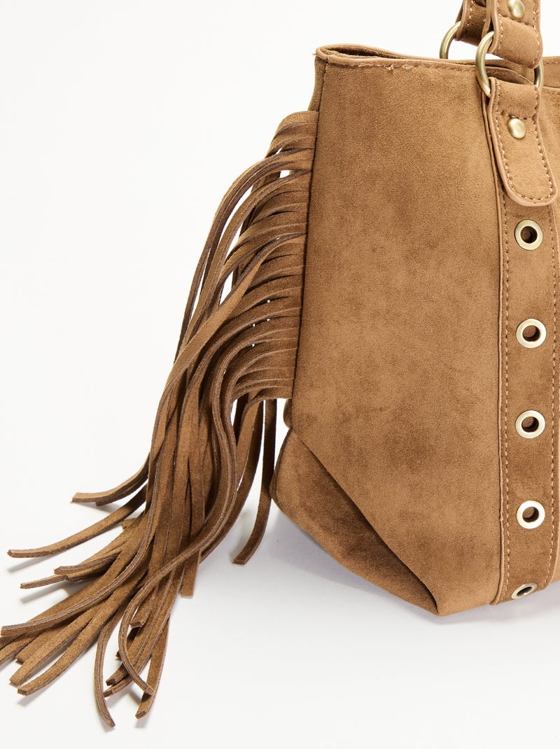 Hobo tas met franjes Kaki - Kiabi