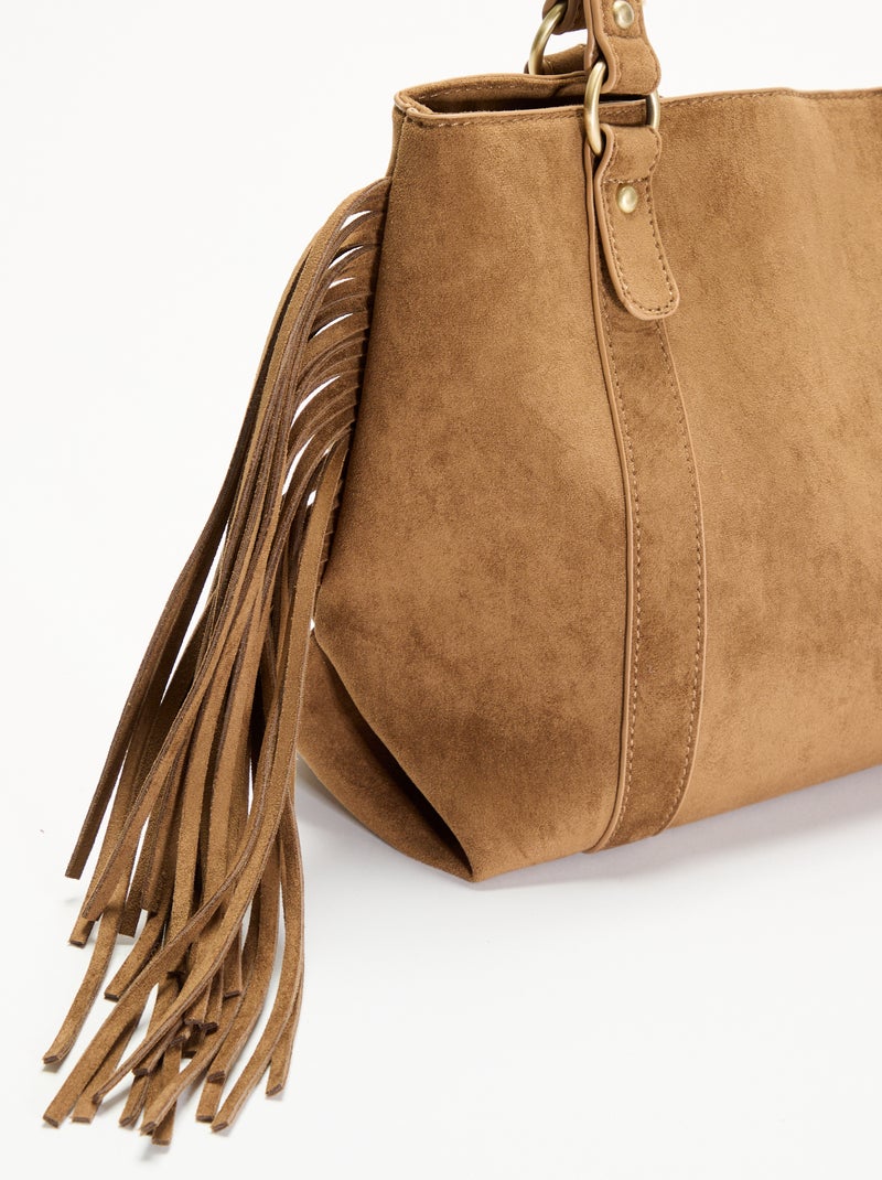 Hobo tas met franjes Kaki - Kiabi