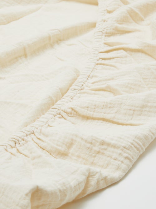 Hoeslaken 1 persoon (90x190 cm) van dubbel katoengaas - Kiabi Home - Kiabi