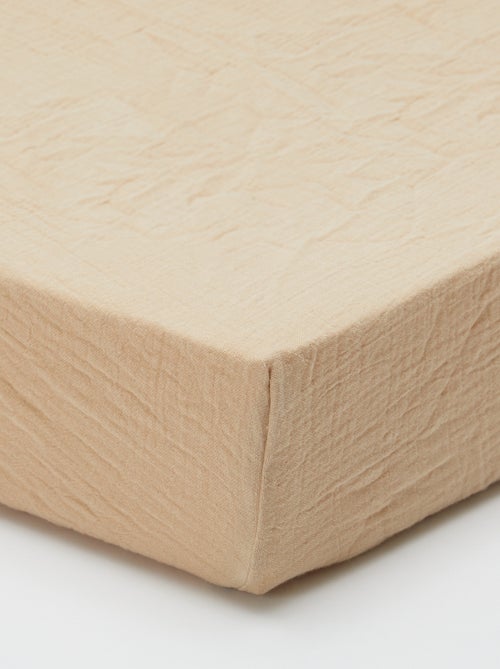 Hoeslaken 1 persoon (90x190 cm) van katoenen double gauze - Kiabi Home - Kiabi