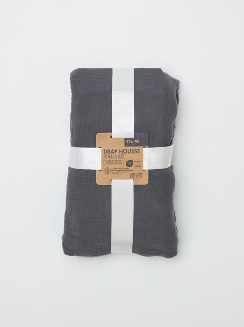 Hoeslaken 1 persoon (90x190 cm) van katoenen double gauze - Kiabi Home - Kiabi