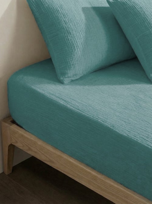 Hoeslaken 1 persoon (90x190 cm) van katoenen double gauze - Kiabi Home - Kiabi