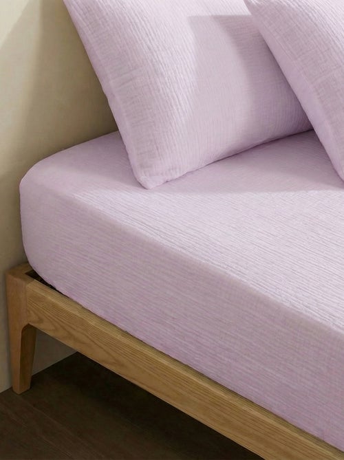 Hoeslaken 1 persoon (90x190 cm) van katoenen double gauze - Kiabi Home - Kiabi