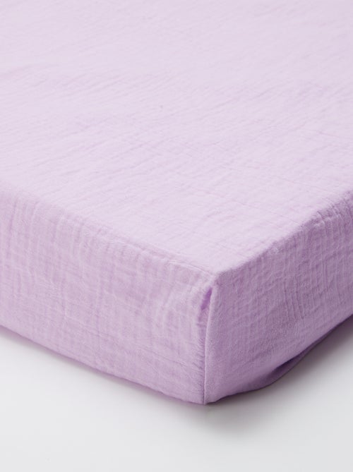 Hoeslaken 1 persoon (90x190 cm) van katoenen double gauze - Kiabi Home - Kiabi