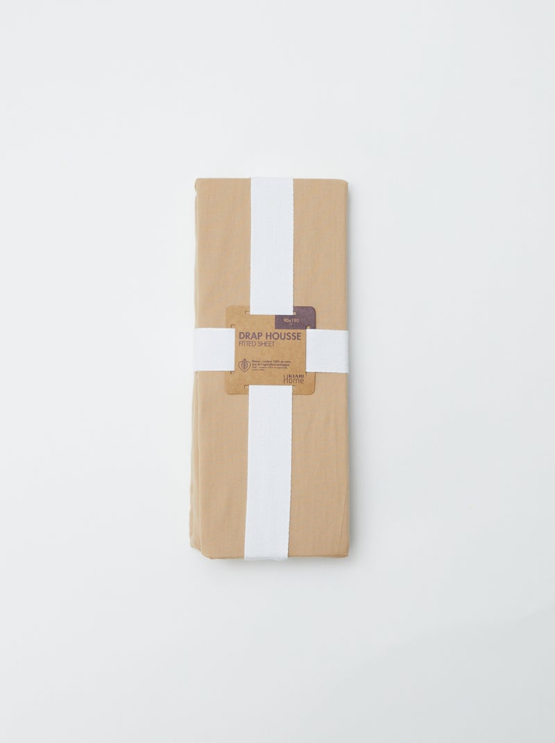 Hoeslaken 1 persoon (90x190) van katoen - Kiabi Home BIEGE - Kiabi