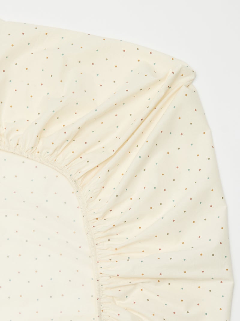 Hoeslaken 1 persoon (90x190) van katoen - Kiabi Home Biege - Kiabi