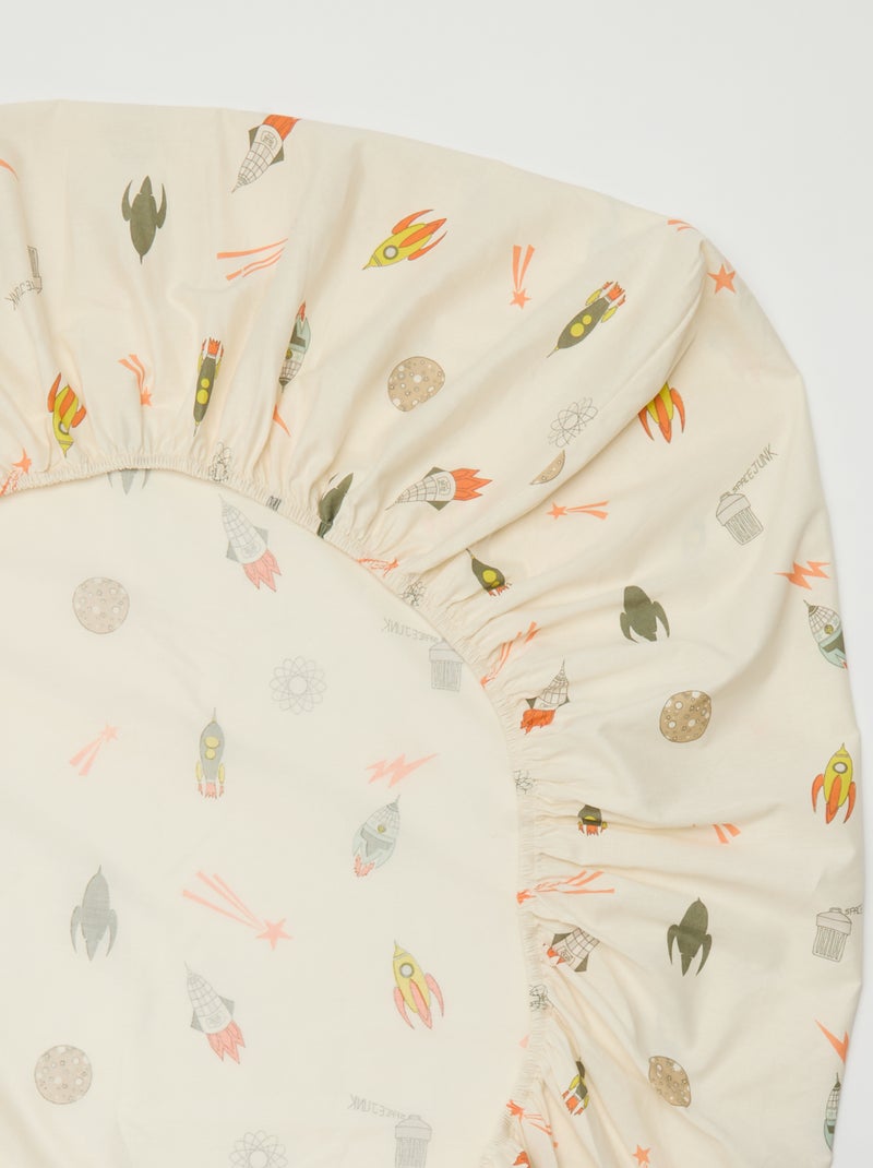 Hoeslaken 1 persoon (90x190) van katoen - Kiabi Home Biege - Kiabi