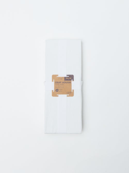 Hoeslaken 1-persoons 90 x 190 cm van katoen - Kiabi Home - Kiabi
