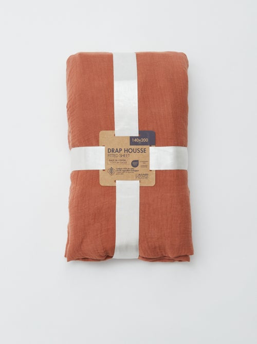 Hoeslaken 2 personen (140x200) van dubbel katoengaas - Kiabi Home - Kiabi