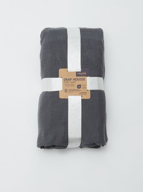 Hoeslaken 2 personen (140x200) van dubbel katoengaas - Kiabi Home - Kiabi