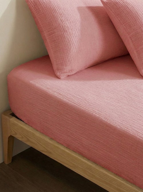 Hoeslaken 2 personen (140x200) van dubbel katoengaas - Kiabi Home - Kiabi