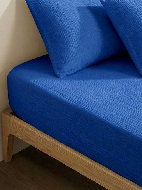 Hoeslaken 2 personen (180x200) van dubbel katoengaas - Kiabi Home - Kiabi