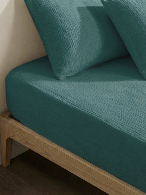 Hoeslaken 2 personen (180x200) van dubbel katoengaas - Kiabi Home - Kiabi