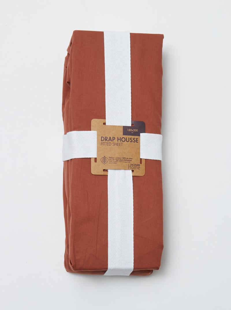 Hoeslaken 2 personen (180x200) van katoen - Kiabi Home BRUIN - Kiabi