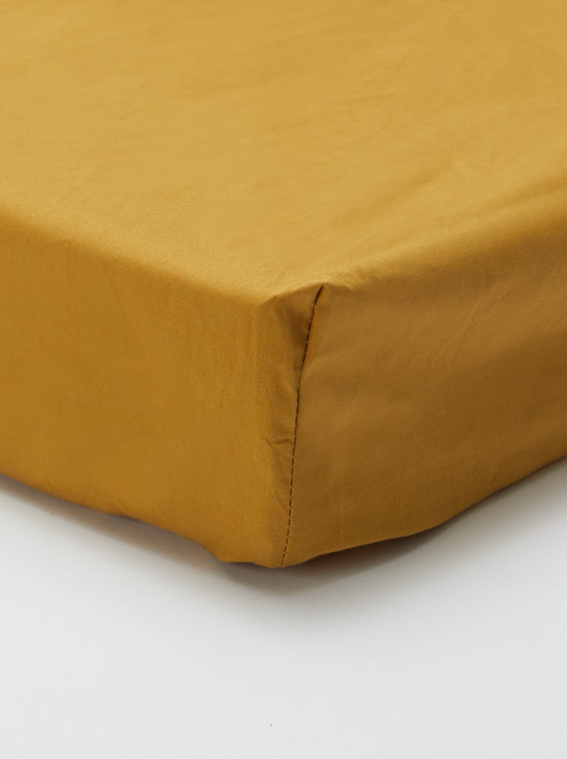 Hoeslaken 2-persoons (160x200cm) van katoen - Kiabi Home GEEL - Kiabi