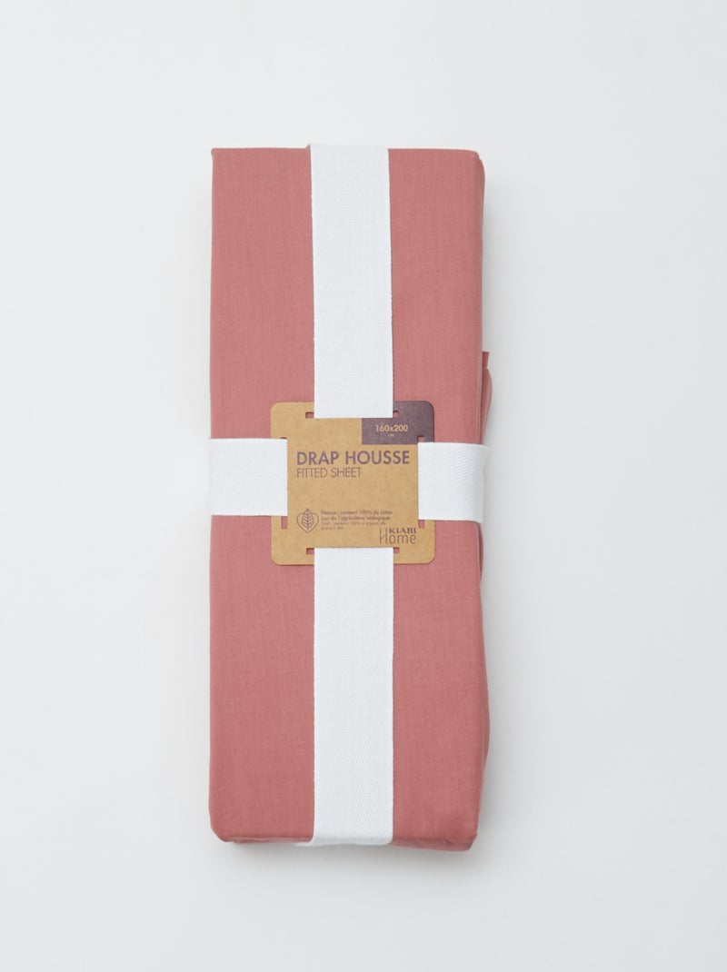 Hoeslaken 2-persoons (160x200cm) van katoen - Kiabi Home ROSE - Kiabi