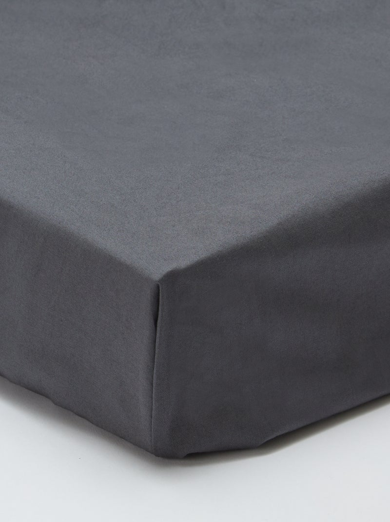 Hoeslaken 2-persoons (180x200) van katoen - Kiabi Home GRIJS - Kiabi