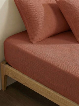 Hoeslaken 2-persoons (180x200) van katoenen double gauze - Kiabi Home