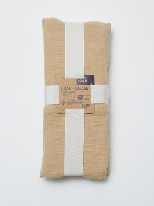 Hoeslaken babybed (60x120 cm) van dubbel katoengaas - Kiabi Home - Kiabi