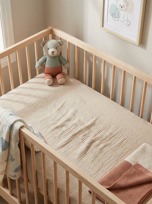 Hoeslaken babybed 70 x 140 cm van dubbel katoengaas - Kiabi Home - Kiabi