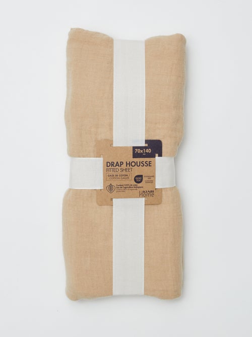 Hoeslaken babybed (70x140) van dubbel katoengaas - Kiabi Home - Kiabi