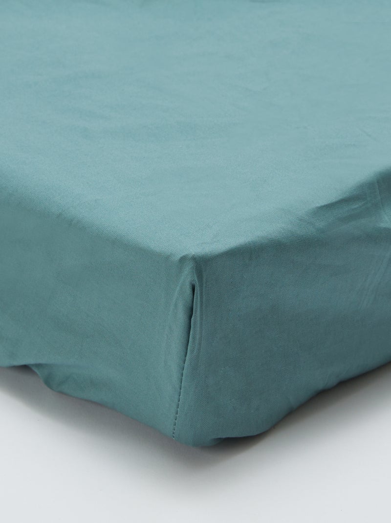 Hoeslaken effen 140 x 200 cm GROEN - Kiabi