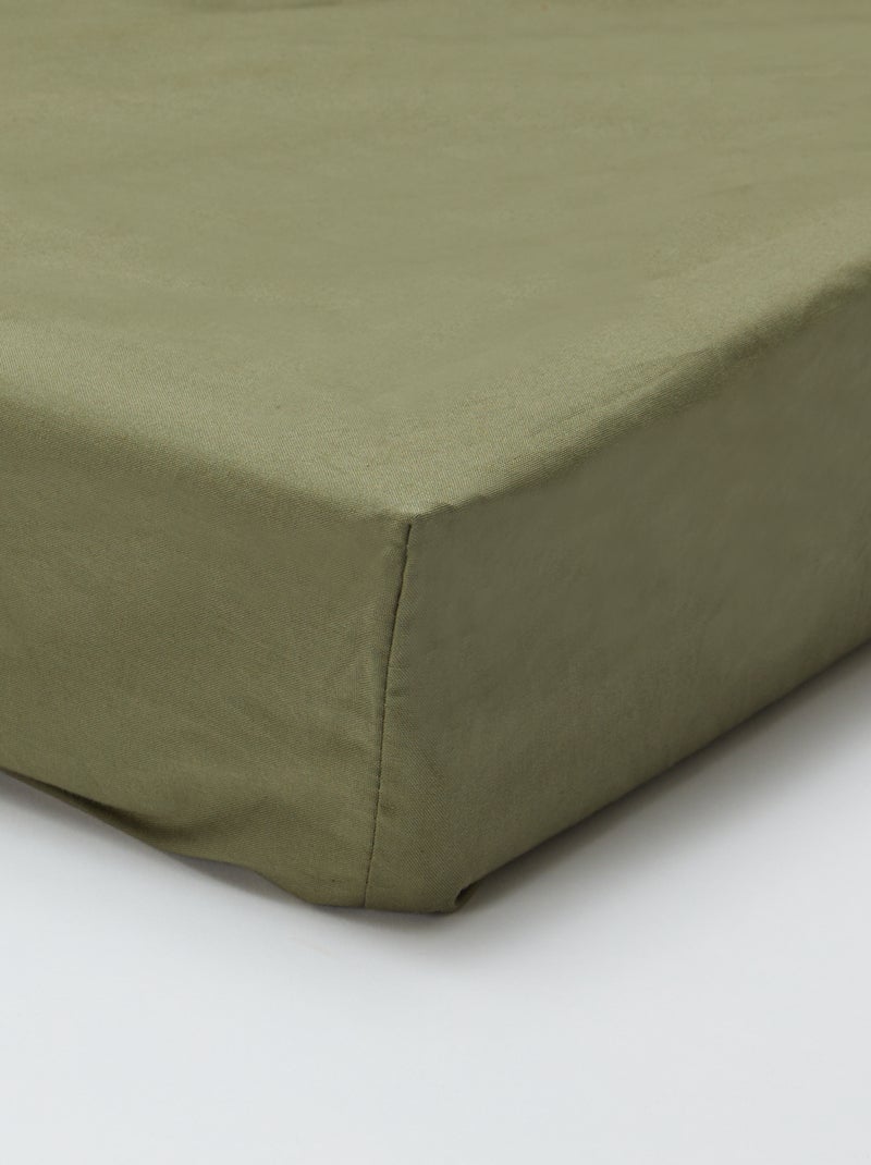 Hoeslaken effen 140 x 200 cm groen - Kiabi