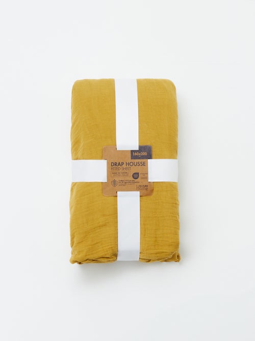 Hoeslaken van katoengaas (160 x 200 cm) - Kiabi Home - Kiabi