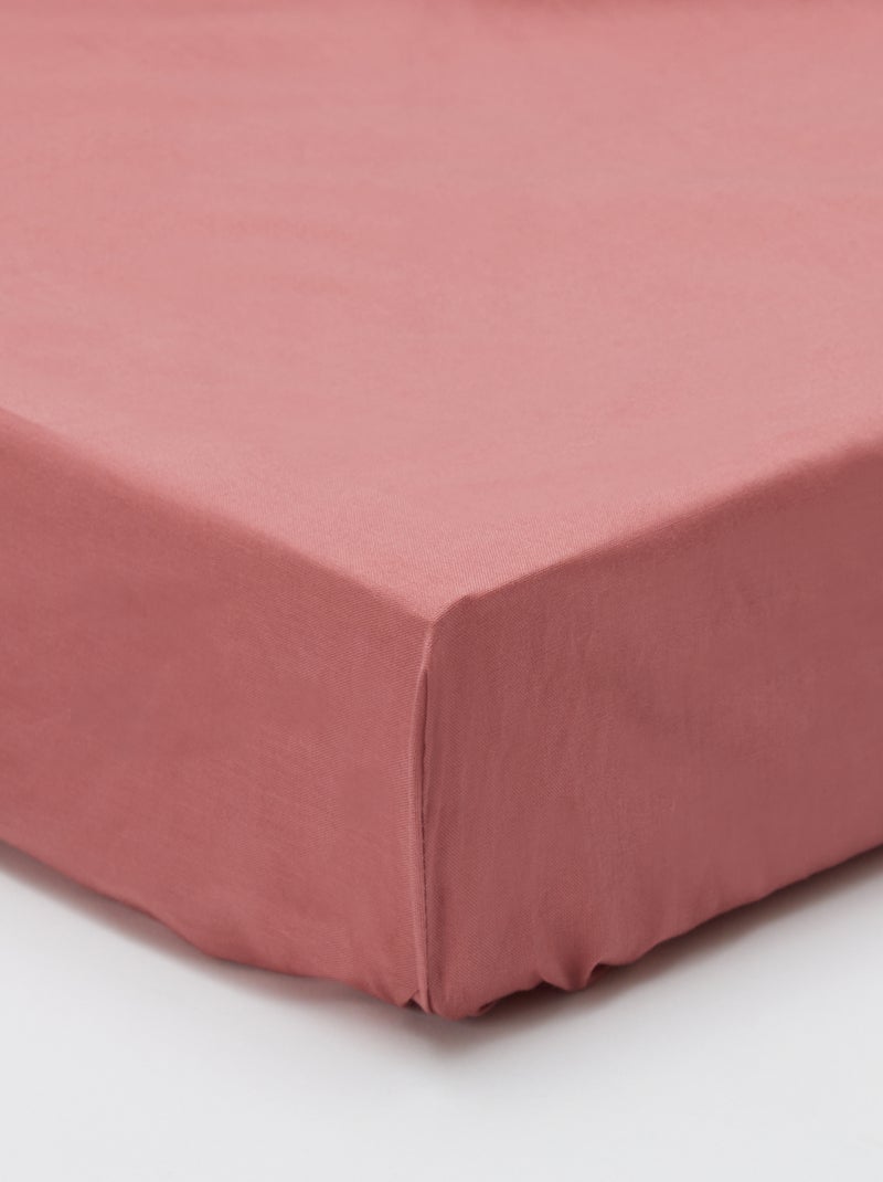 Hoeslaken voor 2 personen 160 x 200 cm van katoen - Kiabi Home ROSE - Kiabi