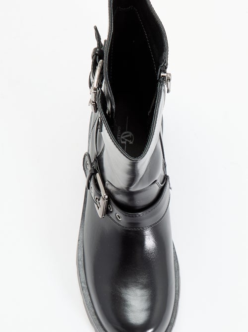 Hoge boots van imitatieleer met decoratieve band - Kiabi