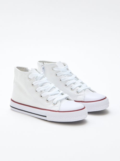 Hoge canvas sneakers met rits - Kiabi