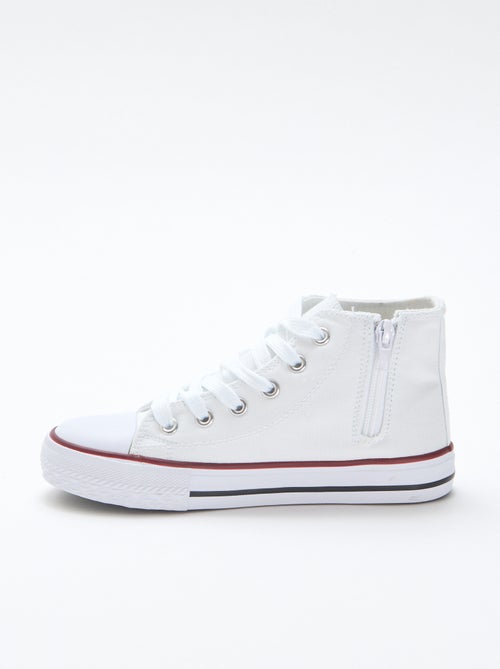 Hoge canvas sneakers met rits - Kiabi