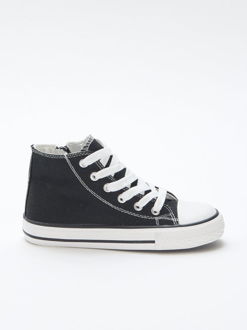 Hoge canvas sneakers met rits - Kiabi