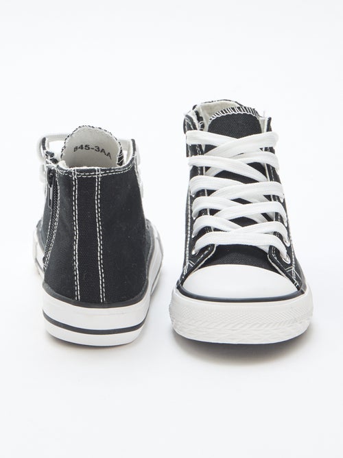 Hoge canvas sneakers met rits - Kiabi