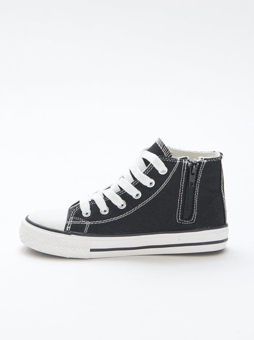 Hoge canvas sneakers met rits - Kiabi