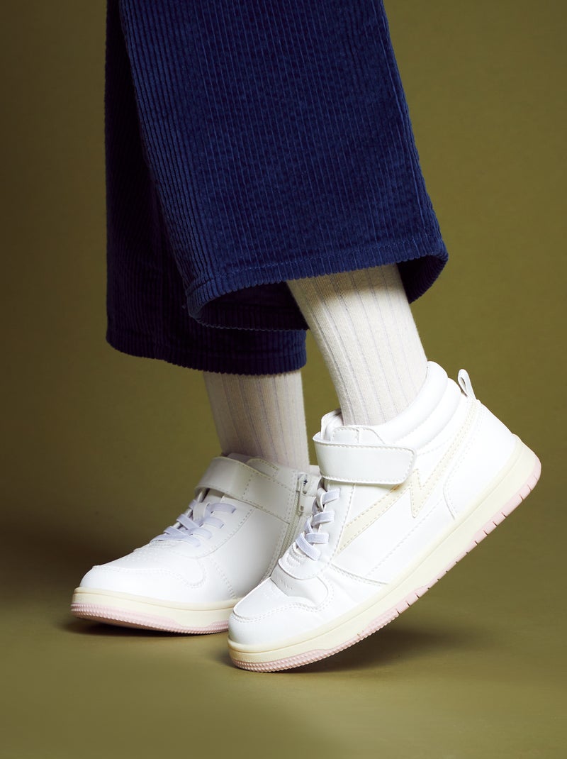 Hoge driekleurige sneakers wit - Kiabi
