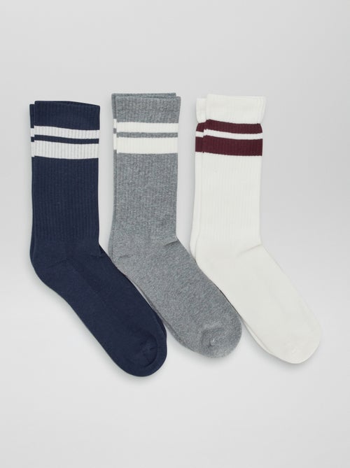 Hoge gebreide sokken - Setje van 3 paar - Kiabi