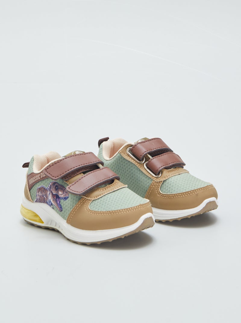 Hoge, lichtgevende Jurassic World-sneakers KAKI - Kiabi