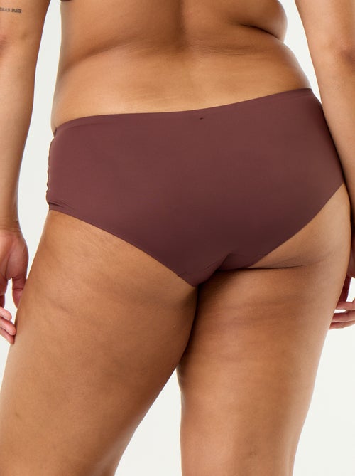 Hoge microvezel slip met kant - Kiabi