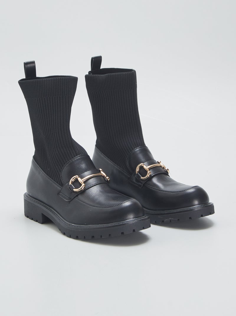 Hoge mocassins ZWART - Kiabi